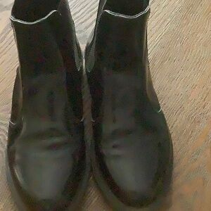 Dr. Martens Flora Patent Leather Slip On Ankle Boots